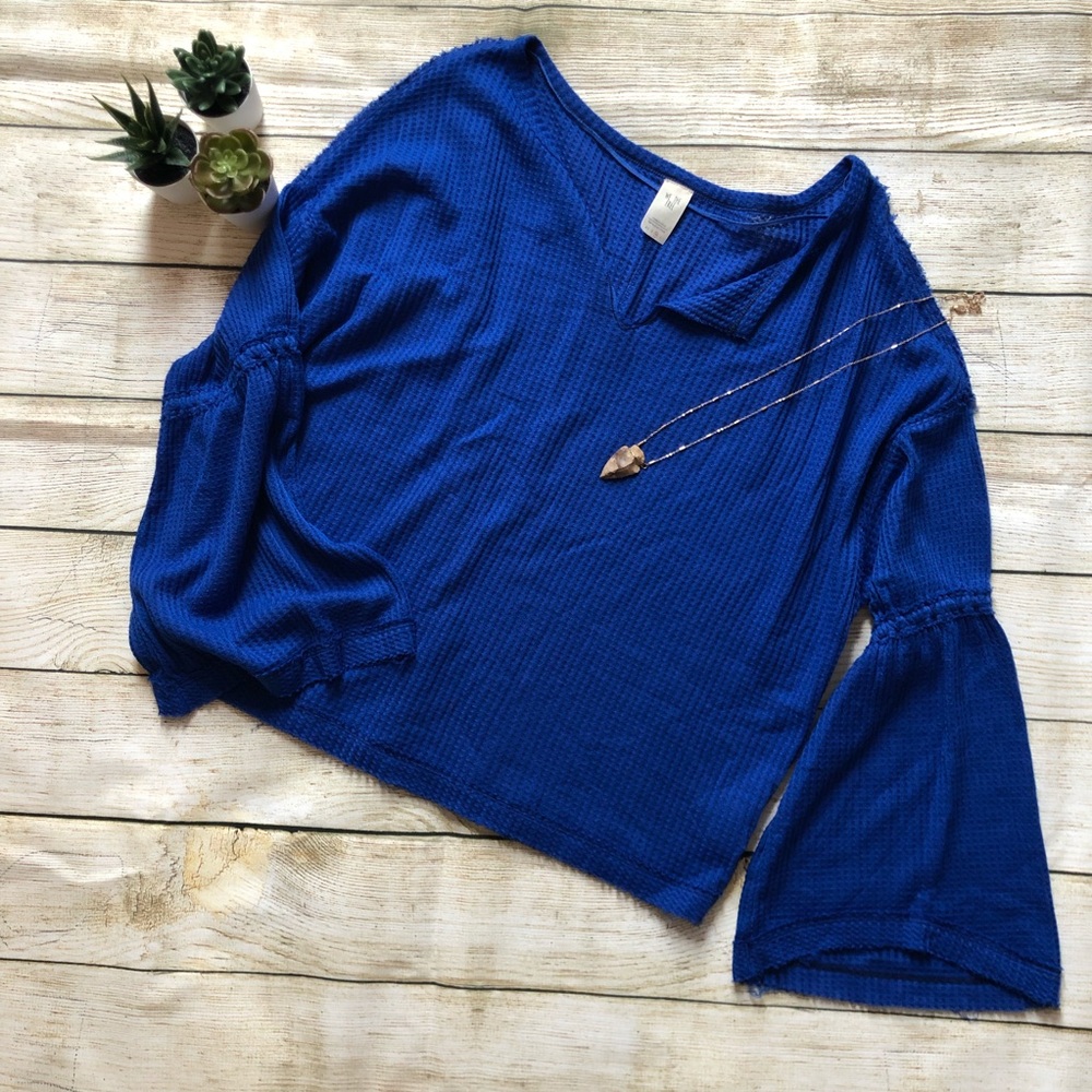 Free People waffle knit shirt